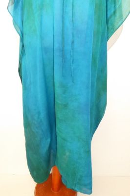 Kaftan 'Aloka' Kreppseide smaragd-dunkelgrün XXL