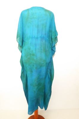 Kaftan 'Aloka' Kreppseide smaragd-dunkelgrün XXL