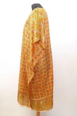 Kaftan 'Aneesha' Seide orangegelb und grün
