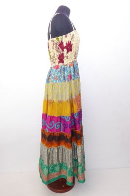 Kleid 'Gypsy' mit cremefarbenem Bustier und bunten Volants