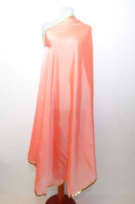 Bauchtanzschleier halbrund mit Borte - apricot - B-Ware