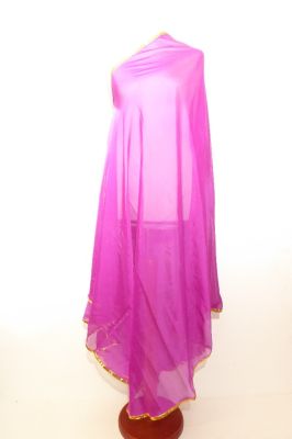 Bauchtanzschleier halbrund mit Borte - magenta - B-Ware