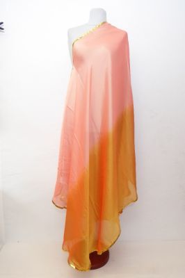 Bauchtanzschleier halbrund mit Borte - rosé-gold - B-Ware