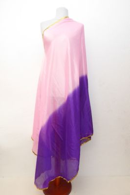 Bauchtanzschleier halbrund mit Borte - rosa-violett - B-Ware