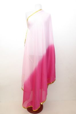 Bauchtanzschleier halbrund mit Borte - rosa-pink - B-Ware