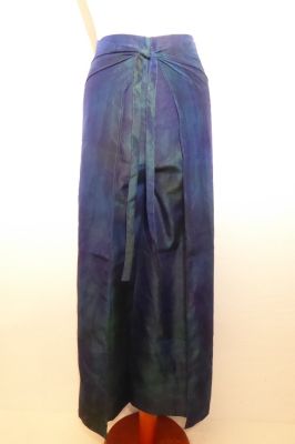 Wickelhose aus reiner Seide - dunkelblau-violett - Größe L