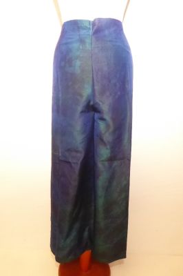 Wickelhose aus reiner Seide - dunkelblau-violett - Größe L