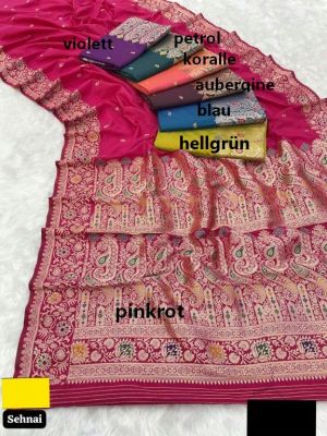 Brokatsari 'SEHNAI' - sechs Farben