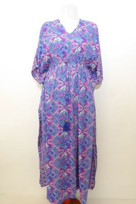 Kaftan Nirvesha blau mit rosa