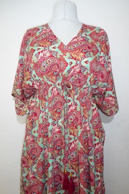 Kaftan 'Nirvesha' rot-hellgrün