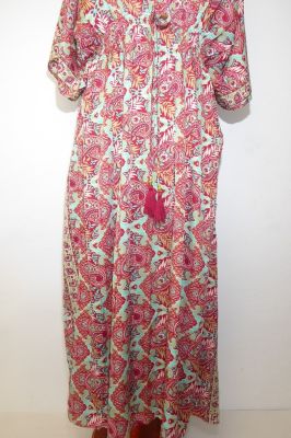 Kaftan 'Nirvesha' rot-hellgrün