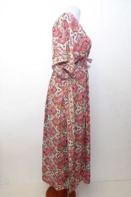 Kaftan 'Nirvesha' rot-hellgrün