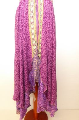 Kleid 'Tilasmi' magenta-bordeaux, indisches Upcycling Sommerkleid - B-Ware