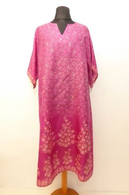 Kaftan Chandrika aus reiner Seide, Seidenkaftan rosa