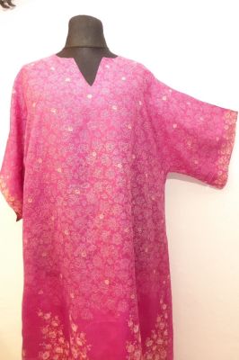 Kaftan 'Chandrika' aus reiner Seide, Seidenkaftan rosa