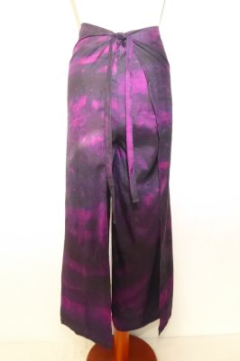 Wickelhose aus reiner Seide - magenta-violett - Größe L
