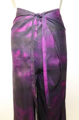 Wickelhose aus reiner Seide - magenta-violett - Größe L