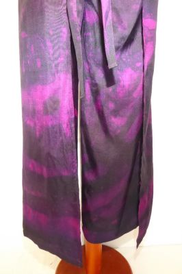 Wickelhose aus reiner Seide - magenta-violett - Größe L