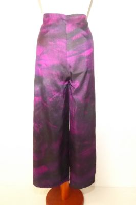 Wickelhose aus reiner Seide - magenta-violett - Größe L