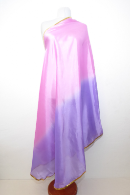 Bauchtanzschleier halbrund mit Borte - flieder-rosa - B-Ware