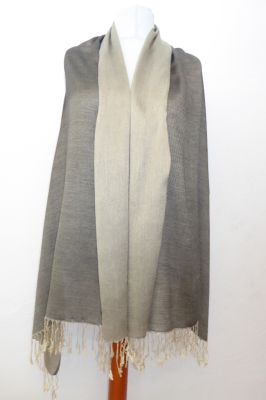 Stola aus reiner Viskose - grau-beige