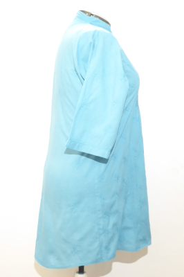 Baumwoll-Bluse 'Preetam' handbestickt blau - B-Ware
