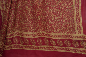 Georgetteseidensari 'Vintage' weinrot mit Blumenprint