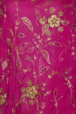 Dupatta pink mit Goldbrokat