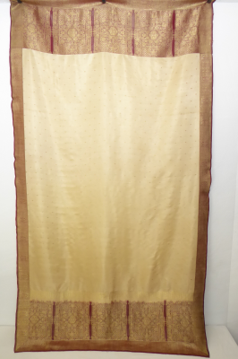 Dupatta creme-braun mit Goldbrokat