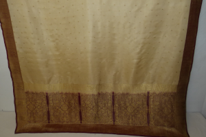 Dupatta creme-braun mit Goldbrokat