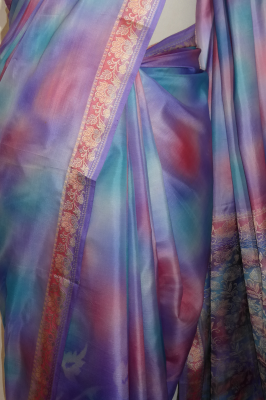 Seidensari 'Aquarell' lila-flieder-rosa - B-Ware