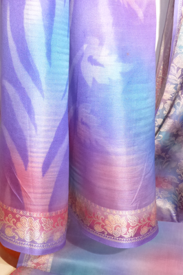 Seidensari 'Aquarell' lila-flieder-rosa - B-Ware