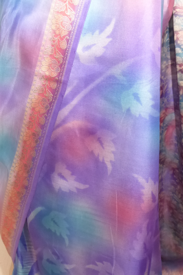 Seidensari 'Aquarell' lila-flieder-rosa - B-Ware