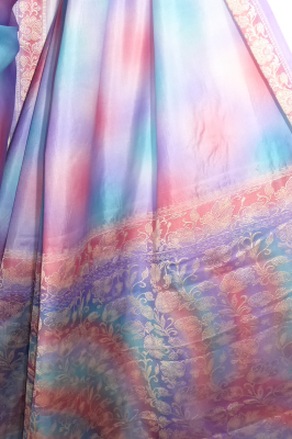 Seidensari 'Aquarell' lila-flieder-rosa - B-Ware