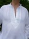 Kurta Baumwolle 'Chikan' weiß - S bis XXXXL