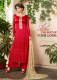 Stoffset Salwar Kameez Chiffon rubinrot
