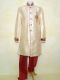 Shervani 2-tlg. creme mit rot