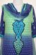 Salwar Kameez Viskose blau-grün Stoffset / Anfertigung