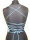 Seidenstringtop blau mit zartem Blumenprint