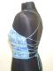 Seidenstringtop blau mit zartem Blumenprint