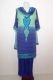 Salwar Kameez 3-tlg. Viskose royalblau-hellgrün