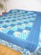 Tagesdecke 'Patchwork' türkis-blau-weiss