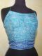 Seidenstringtop türkis-blau mit zartem Blumenprint
