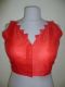 Saribluse 'Choli' rot mit gezacktem Ausschnitt