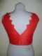 Saribluse 'Choli' rot mit gezacktem Ausschnitt