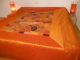 Tagesdecke 'Patchwork' dunkelorange