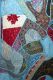 Wandbehang 'Patchwork' hellblau mit üppiger Perlenstickerei