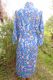 Morgenmantel aus Baumwolle blau mit Blumenprint