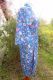 Morgenmantel aus Baumwolle blau mit Blumenprint