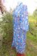Morgenmantel aus Baumwolle blau mit Blumenprint